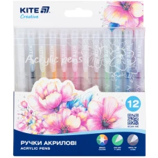 Ручки акрилові, набір 12шт. Kite Creative K-1295
