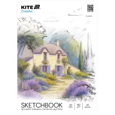 Скетчбук для робіт олівцями, A4, 30 арк., Kite Creative K-1278