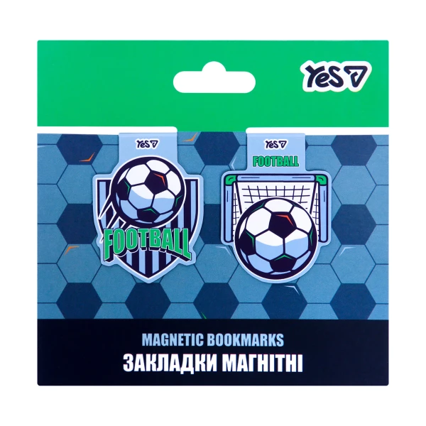 Закладки магнітні YES "Football", 2шт, 708798