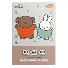 Папір кольоровий односторонній YES Miffy, 20 аркушів, А4, скоба, 955498