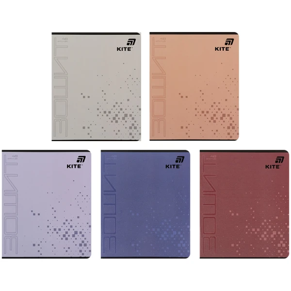 Зошит 48 арк., клітинка, гібр. лак + УФ лак, Kite One color K26-259-1