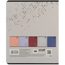 Зошит 48 арк., клітинка, гібр. лак + УФ лак, Kite One color K26-259-1
