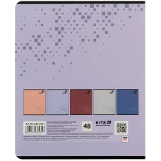 Зошит 48 арк., клітинка, гібр. лак + УФ лак, Kite One color K26-259-1