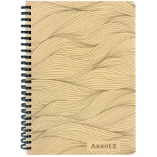 Блокнот на спіралі пласт. обкл., А5, 80 арк., кліт., пісочний, 8472-2-A