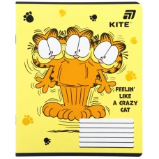 Зошит 12 арк., клітинка, софт тач + УФ лак, Garfield GF26-232-4 Kite