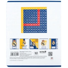 Зошит 12 арк., клітинка, софт тач + УФ лак, Real Madrid RL26-232 Kite