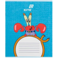Зошит 12 арк., коса, софт тач + УФ лак об'ємний, Sponge Bob SB26-235 Kite