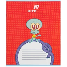 Зошит 12 арк., коса, софт тач + УФ лак об'ємний, Sponge Bob SB26-235 Kite