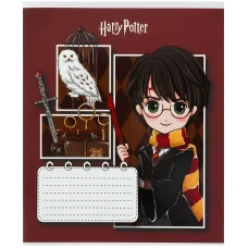 Зошит 12 арк., коса, софт тач + УФ лак, Harry Potter HP26-235 Kite