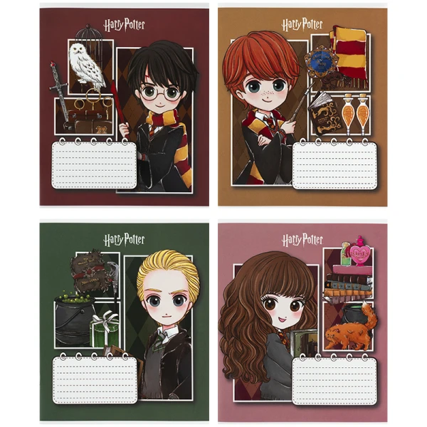 Зошит 12 арк., коса, софт тач + УФ лак, Harry Potter HP26-235 Kite
