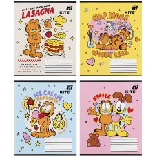 Зошит 12 арк., коса, софт тач + УФ лак, Garfield GF26-235 Kite