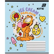Зошит 12 арк., коса, софт тач + УФ лак, Garfield GF26-235 Kite
