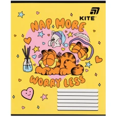 Зошит 12 арк., коса, софт тач + УФ лак, Garfield GF26-235 Kite