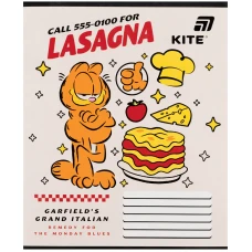 Зошит 12 арк., коса, софт тач + УФ лак, Garfield GF26-235 Kite