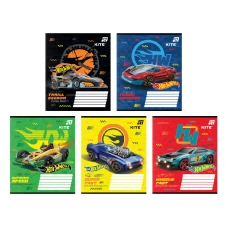 Зошит 12 арк., клітинка, гібр. лак + УФ лак, Hot Wheels HW26-232 Kite