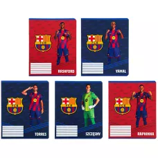 Зошит 12 арк., клітинка, софт тач + УФ лак, FC Barcelona BC26-232 Kite