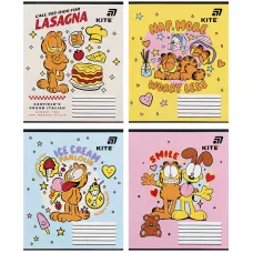 Зошит 12 арк., коса, софт тач + УФ лак, Garfield GF26-235 Kite