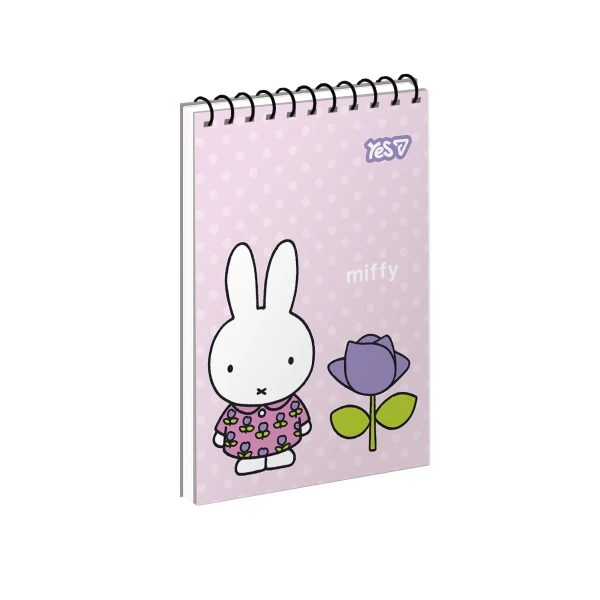 Зошит для записів А7, 80арк. кліт., од.спіраль, Miffy flower 152349 YES