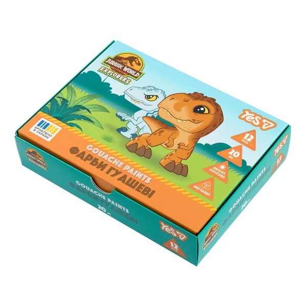 Фарби гуашеві Jurassic World.Kids 12 кол. 20 мл, 230443 YES