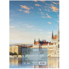 Книга записна А4-, 203*273 мм,96арк., кліт., City, Budapest, 8425-8-A