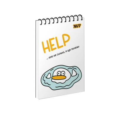 Зошит для записів А6, 80арк. кліт., од.спіраль, Help 152476 YES