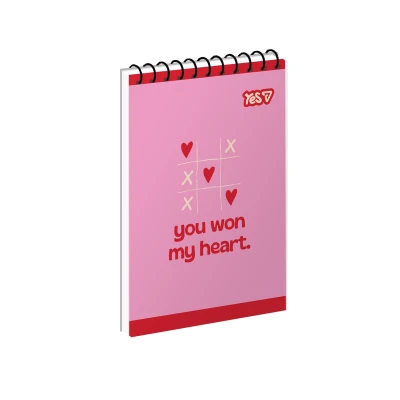Зошит для записів А7, 80арк. кліт., од.спіраль, With Love 152550 YES