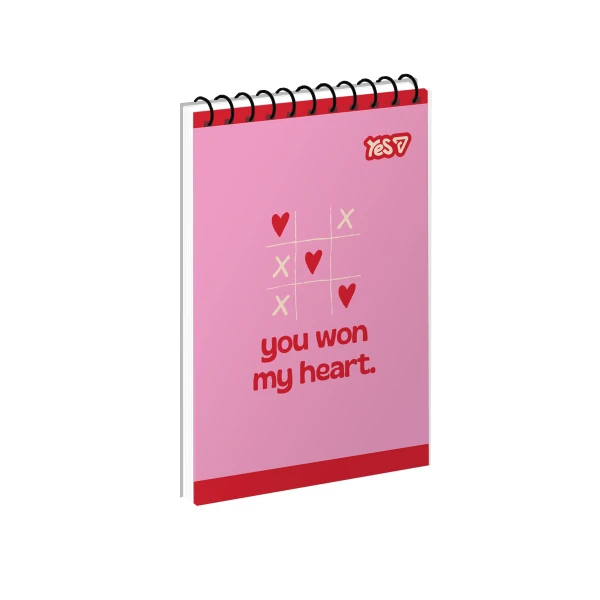 Зошит для записів А7, 80арк. кліт., од.спіраль, With Love 152550 YES