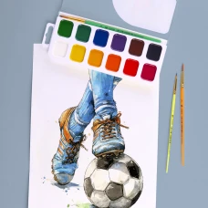 Фарби акварельні "Football" медові, пласт.упак., б/п, 12 кол., 110307 YES