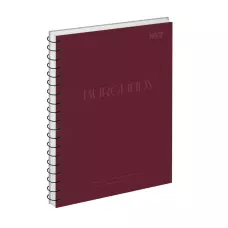 Зошит для записів А5 80арк. кліт., од.спіраль, Burgundy 152434 YES
