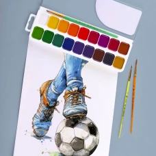 Фарби акварельні "Football" медові, пласт.упак., б/п, 18 кол., 110308 YES