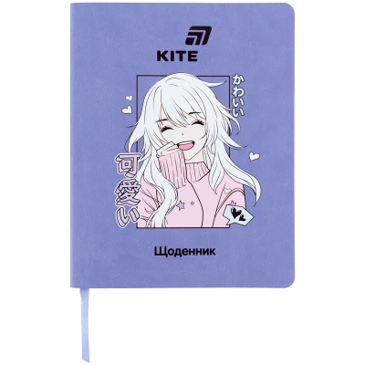 Щоденник шкільний, м'яка обкл. PU, Anime K26-283-6 Kite
