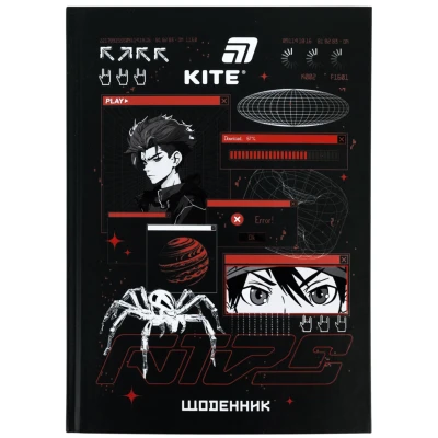 Щоденник шкільний, тверда обкл, Red Anime K26-262-8 Kite