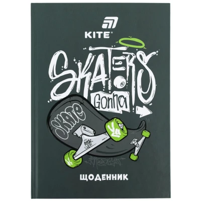 Щоденник шкільний, тверда обкл, Skaters gona skate K26-262-7 Kite