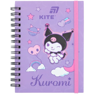 Блокнот вирубка, спіраль, на резинку, А6, 80арк., кліт, Kuromi HK26-229 Kite