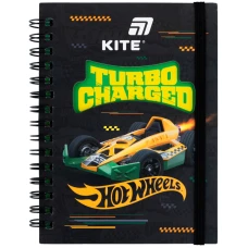 Блокнот вирубка, спіраль, на резинку, А6, 80арк., кліт, Hot Wheels HW26-229 Kite