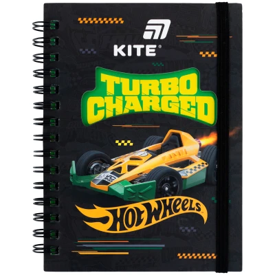 Блокнот вирубка, спіраль, на резинку, А6, 80арк., кліт, Hot Wheels HW26-229 Kite