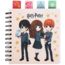 Блокнот з розділювачами на спіралі пласт. обкл., 80 арк., кліт., Harry Potter HP26-278 Kite