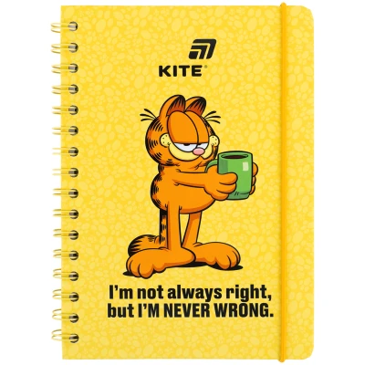 Блокнот на спіралі А5, 80 арк., кліт., Garfield GF26-190 Kite