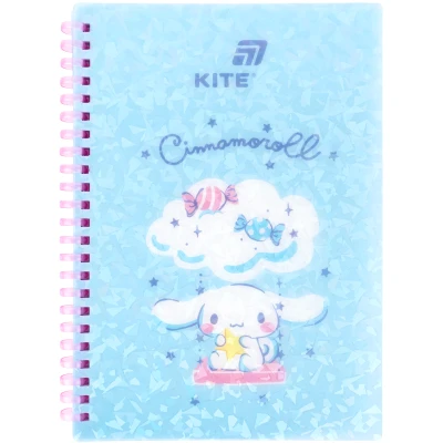 Блокнот на спіралі пласт. обкл., А5, 80 арк.,кліт., Cinnamoroll CR26-277 Kite