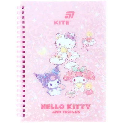 Блокнот на спіралі пласт. обкл., А5, 80 арк.,кліт., Hello Kitty HK26-277 Kite