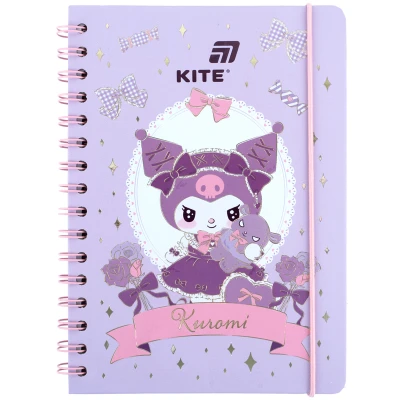 Блокнот на спіралі А5, 80 арк., кліт., Kuromi HK26-190-2 Kite