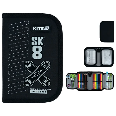 Пенал Kite 1 від., 2 відв., з наповненням K26-622H-4 Skate