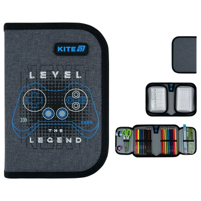 Пенал Kite 1 від., 2 відв., з наповненням K26-622H-6 Level UP