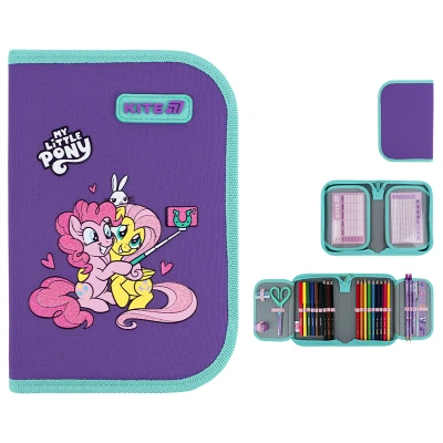 Пенал Kite 1 від., 2 відв., з наповненням LP26-622H My Little Pony