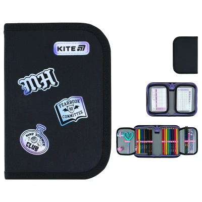 Пенал Kite 1 від., 2 відв., з наповненням MH26-622H Monster High