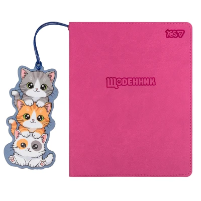Щоденник шкільний YES Catmania PU, інтегральний, A5, 40 аркушів, 911697