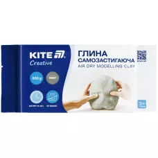 Глина самозастигаюча Kite Creative, сіра, 500 гр, K-291-2