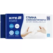 Глина самозастигаюча Kite Creative, біла, 1000 гр, K-290