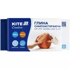 Глина самозастигаюча Kite Creative, теракотова, 1000 гр, K-290-1