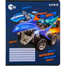 Зошит 12 арк., лінія, гібр. лак + УФ лак, Hot Wheels HW22-234 Kite